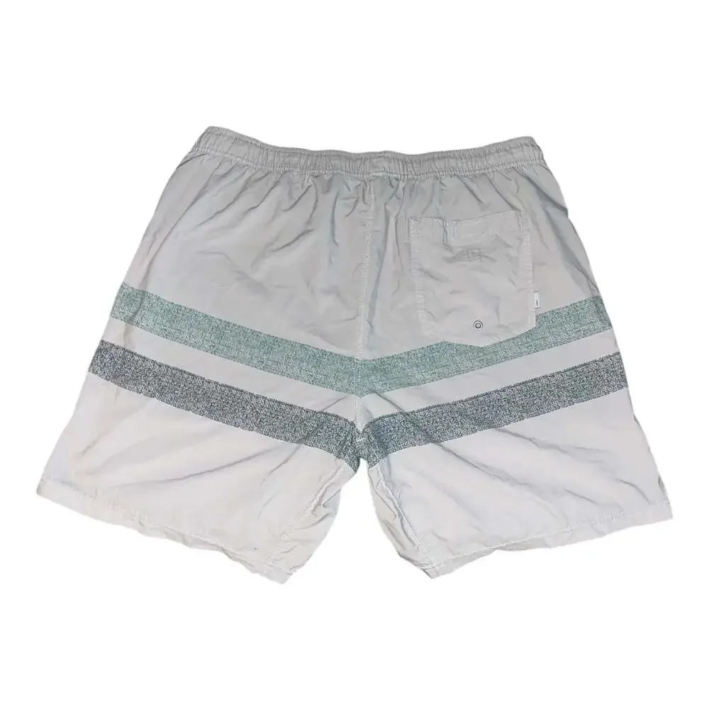 Vuori Men's Striped Elastic Waist Board Shorts with Drawstring 8in inseam